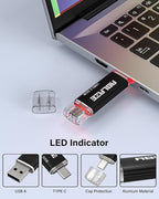 ABLAZE 32GB Type C Flash Drive 10 Pack, Dual USB 2.0+USB C Memory Stick Thumb Drive Compatible with iPhone 16/15, Android Smartphone, Computers, Tablets, Mac,iPad,PC