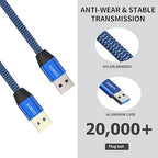 USB to USB Cable 3FT(2 Package),Durable Braidedfor USB 3.0 Male to Male Type A to Type A Cable Data Transfer Compatible with Hard Drive, Laptop, DVD Player, TV, USB 3.0 Hub, Monitor, Camera