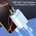 Phone 16 15 Pro Max Charger Fast Charging,30W USB C Phone 16 15 Fast Charger Block &10FT Long Type C Cable Cord for Phones 16 15/16 15 Pro Max/16 15 Pro/15 Plus/Pro 12.9/11 inch,Galaxy S24 Ultra,Blue