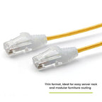 TRUECABLE Cat6 Component Rated Patch Cable, Unshielded (U/UTP), 6in, Yellow, 28AWG Solid Copper, Snagless 10G High-Speed Ethernet Cable, PoE++ 4PPoE 100W, UL Listed, RoHS-3, 1 Pack