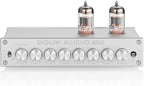 Douk Audio HiFi Vacuum Tube 7-Band EQ Preamp Equalizer XLR Pre-Amplifier Home (T8 PRO Silver)