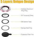 AGVEE 3+3 6 Pack for iPhone 14 Pro/Pro Max, Bling Diamond & Glitter Metal Ring 9H Tempered HD Glass Camera Protector, Bling-Gold
