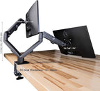 Dell 24" FHD VA (1920x1080) 60Hz Flicker Free Monitor, Anti-Glare Display, 1 x DisplayPort, 1 x VGA, VESA Mount (100x100mm), Home & Business, Black (2025) & ErgoFlexy Dual Monitor Mount(2Pack)