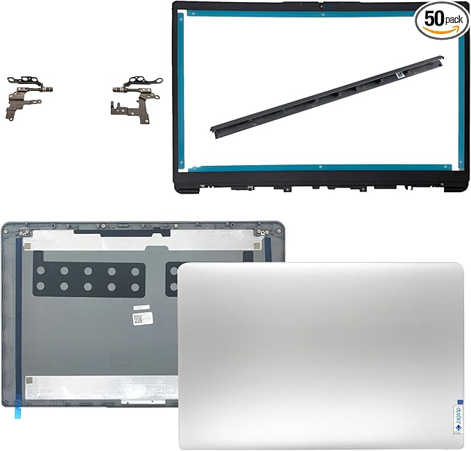 Replacement LCD Cover Back With Hings Front Bezel With Hinges Cap for Lenovo Ideapad 1-15ADA7 82R1, 1 15AMN7 82VG, 1 15ALC7 82R4 Series Laptop Rear Case Top Lid 5CB1M48453 5CB1F36621 5CB1F36618