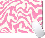 Abstract Pink Topographic Custom Mouse Pad with Non-Slip Rubber, Small Square Design for Wireless Laptop & Computer Mouse Pads for Desk, 9.5 x 7.9 inch Smooth Surface for Gaming & Office