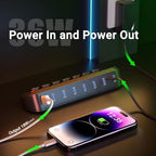 Powered USB Hub, atolla 7-Port USB 3.0 hub (6 Superspeed Transfer Ports+ 1 Fast Charging Port) with Swappable Illuminated Icon Switch and 12V/3A Power Adapter for Windows, MacOS, ChromeOS, Linux