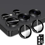 for Samsung Galaxy S25 Ultra Camera Lens Protector, Individual Metal Ring Tempered Glass Lens Cover, [Strong Adsorption] Scratch Resistant Ultra-Thin HD Clear Lens Cover, 1 Set-Black Ring