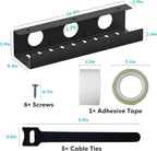 Self-Adhesive Under Desk Cable Management Tray 2 Pcs Steel Under Desk Wires Organizer Power Strip Management No Drill Under Table Organizer for Cable Storage Holder for Office Home Desk/Table
