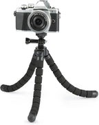 Amazon Basics Portable and Flexible Tripod with Wireless Remote and Smartphone Clamp, 10-inch long, Black