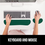 GORILLA GRIP Silky Gel Memory Foam Wrist Rest for Computer Keyboard, Mouse, Ergonomic Design for Typing Pain Relief, Desk Pads Support Hand, Arm, Mousepad Rests, Stain Resistant, 2 Piece, Hunter Green