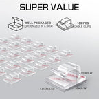 100PCS Cable Clips, Adhesive Wire Clips Strong Cord Clips Wire Holders, Cable Management Clips for Desk, Wall, Car, TV, Ethernet Cable (Clear, Medium)