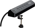Eaton Tripp Lite series Desk Clamp Power Strip Surge Protector, 6-Outlets, 2x 30W USB-C Charging Ports, 900 Joules, 10ft Braided Flat Extension Cord, Lifetime Manufacturer's Warranty (TLP610U30CLAMPB)