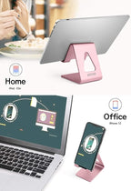Desk Cell Phone Stand, Phone Holder, Desktop Phone Cradle Dock for iPhone 14 13 12 pro 11 X Xs max 8 7 6 6s Plus SE 5 5S Samsung All Smart Phones,Pink
