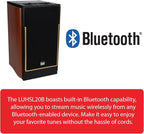 Dual Electronics LUHSL20B Cherrywood and Black 2-Way Bookshelf Speakers with Bluetooth | Home Stereo, PC | Loud & Deep Rich Bass | Wireless Remote Control | Smart Speaker Dock | Sold in Pairs