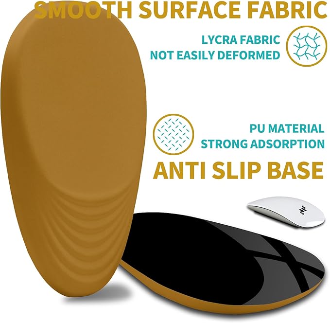 Hokafenle Ergonomic Mouse Pad Wrist Support with Stepped-Wedge Design, Wrist Rest Pain Relief Mousepad Filled with Memory Foam, Carpal Tunnel Mousepad for Wireless Mouse(12x8 inch,Goldenrod)