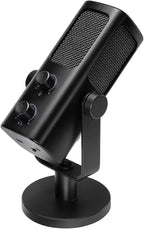 FIFINE USB-Podcast-Condenser-Microphone for Studio-Recording/Computer-Streaming, Desktop-Metal-Mic for YouTube Music Vocal Creation, with Monitor-Mix Volume-Control, Low-Cut Switch (PROFILE3)