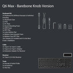 Keychron Q6 Max QMK/VIA Wireless Custom Mechanical Keyboard Barebone Knob Version, Full-Metal Hot-Swappable RGB Backlight 2.4 GHz/Bluetooth/Type-C Wired for Mac/Windows/Linux - Black
