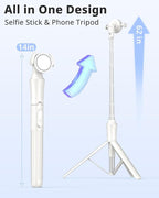 UBeesize 62'' Magnetic Selfie Stick Phone Tripod with Wireless Remote, Extendable Cell Phone Tripod Stand, Compatible with MagSafe, Cellphone Tripod for iPhone 15 14 13 12 and Android Phones White