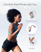 Open Ear Headphones, 0.28oz Lightweight Next-Gen Bluetooth 5.4 Air Conduction Wireless Earbuds w/Extra Bass, 48H Playtime, 3 EQ Modes, ENC Mic, IPX5, Snug Fit for Workout Running Gold Rose
