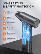 CLEVAST Compressed Air Duster - Cordless Mini Air Blower with Stepless Speed Control, 130000 RPM Brushless Motor, Rechargeable Electric Duster for PC, Keyboard, Car, Electronics Cleaning Kit