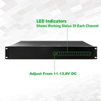 DC 16 Channel VBR CCTV 12V 20A Distributed Power Supply Rack Mount, PTC Reset Fuse,（UPS） Uninterruptible Power Supply System Function，Adjustable Output Voltage，for Security Cameras, DVR，NVR