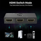Fosmon 4K HDMI Switch 4K@60Hz, Bi-Directional 1 in 2 Out / 2 in 1 Out HDMI Switcher, High Speed 18Gbps Splitter Selector Compatible with PS5, PS4, Xbox, Roku, Apple TV, Fire Stick