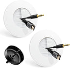 in Wall Cable Management Kit for Wall Mounted TV, Slim Round Wall Cable Pass Through with Hole Saw Drill Attachment for Easy Installation, White 2-Pack