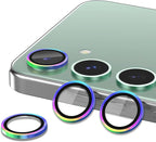 for Samsung Galaxy S24 FE Camera Lens Protector, Individual Metal Ring Tempered Glass Lens Cover, [Strong Adsorption] Scratch Resistant Ultra-Thin HD Clear Lens Cover, 1 Set-Colorful