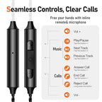 Premium HiFi IEM Cable with Mic – Silver-Plated 3.5mm to MMCX Cord - Lossless Sound for Shure SE215/315/425/535/846 & Vibes 201/202 - Tangle-Free in-Ear Monitor Cables - Black (HC001M)
