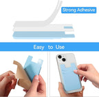SS Phone Wallet, Phone Card holder for Phone Case Credit Card Holder Stick on, Navy Pastel Blue