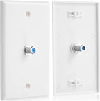 1-Port TV Cable Wall Jack F Connector Coax Video Jack Single Gang Wall Plates (Blue, 16 Pcs)