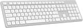 LeadsaiL Wireless Keyboard, 2.4GHz Full-Sized Ergonomic Computer Keyboard, Cordless Noiseless Keyboard,12 FN Shortcuts for Windows MacOS Laptop Computer - White and Grey
