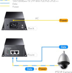 Cudy 90 Watts Gigabit PoE++ Injector, 10/100/1000Mbps PoE Adapter, 90W / 60W / 30W / 15.4W PoE Power Budget, PoE/PoE+ / PoE++ Adapter, IEEE 802.3af / 802.3at / 802.3bt Compliant, 48V ~ 52V (POE350)