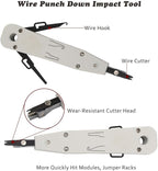 Delgada RJ45 Ethernet Network Crimping Tool Kit for Cat6 Cat5e Cat5 Crimp Tool, with 10pcs Cat5 Cat5e Connectors, 10pcs Covers, Network Cable Tester, Cutter and Stripper