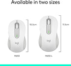 Logitech Wireless Mouse Signature M650 - Small to Medium Sized Hands, Right Handed, 2-Year Battery, Silent Clicks, Customizable Buttons, Bluetooth, PC/Mac?Chromebook - Off White