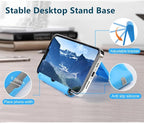 Cell Phone Stand for Desk Foldable Cell Phone Holder Desk Tablet Holder Mobile Phone Dock, Multi-Angle Universal Adjustable Tablet Dock (Pink+Purple+Black+Blue)