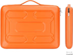 DOMISO 14 inch Laptop Sleeve with Handle Shockproof Computer Bag Waterproof EVA Protective Carrying Case for 14" ThinkPad E480/Yoga 920/13.5" Microsoft Surface Book/HP Pavilion 14 Stream 14, Orange