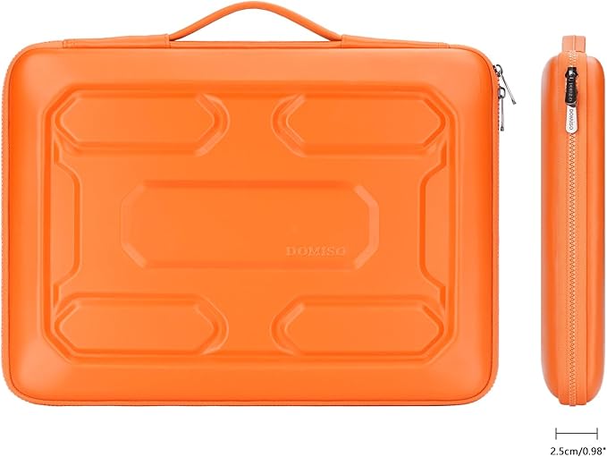 DOMISO 17 inch Laptop Sleeve with Handle Shockproof Waterproof EVA Protective Case for 17.3" ZBook Fury 17.3 G8/MSI GS73VR Stealth Pro/HP Envy 17/LG Gram 17"/ROG Strix GL702VS, Orange