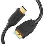 CableCreation 2FT USB C to Micro B Cable,10Gbps Speed External Hard Drive Braided,USB 3.1 Type C to Micro B Work for iPhone 15/16,Seagate WD Westgate My Passport,MacBook Pro/Air, iPad/Tablet,Black