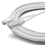 TRUECABLE Cat6 Component Rated Patch Cable, Unshielded (U/UTP), 25ft, White, 28AWG Solid Copper, Snagless 10G High-Speed Ethernet Cable, PoE++ 4PPoE 100W, UL Listed, RoHS-3, 1 Pack