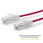 TRUECABLE Cat6 Component Rated Patch Cable, Unshielded (U/UTP), 5ft, Red, 28AWG Solid Copper, Snagless 10G High-Speed Ethernet Cable, PoE++ 4PPoE 100W, UL Listed, RoHS-3, 5 Pack
