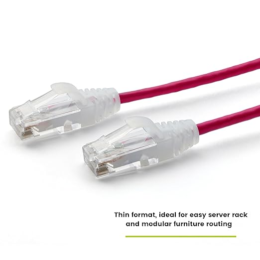 TRUECABLE Cat6 Component Rated Patch Cable, Unshielded (U/UTP), 2ft, Red, 28AWG Solid Copper, Snagless 10G High-Speed Ethernet Cable, PoE++ 4PPoE 100W, UL Listed, RoHS-3, 1 Pack