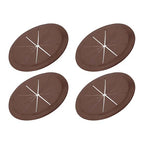 PATIKIL Desk Grommet 3-3/16", 4 Pcs Round Cable Grommet Cord Hole Cover with Adhesive Tape Flexible Table Wire Organizer for Office Home Table Countertop, Deep Brown