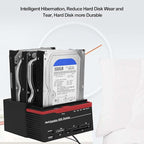 Zopsc USB 3.0 SATA/IDE HDD Docking Station Three-Bay Offline Clone HUB Reader 12V / 3A Independent Power Supply External Hard Drive Docking Station(US) 100-240V