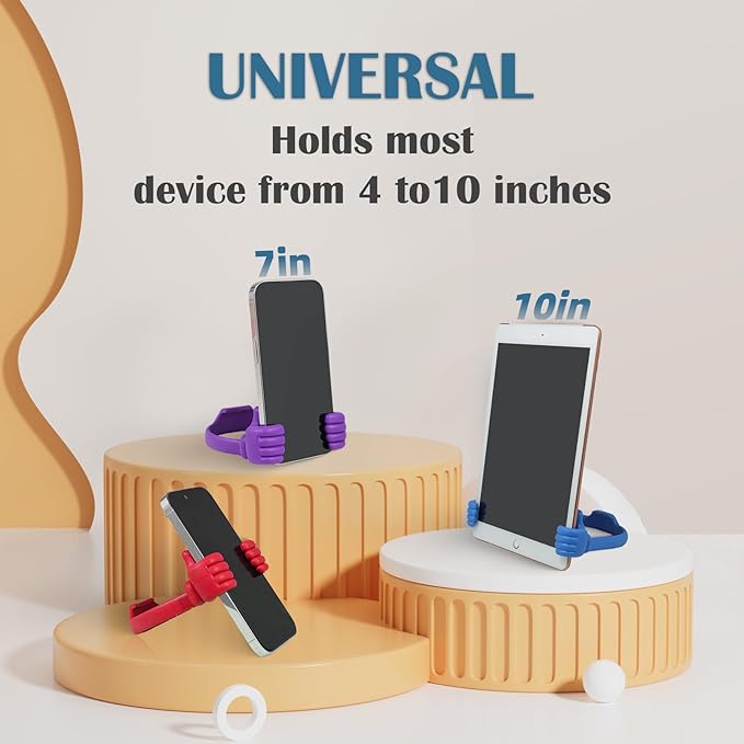 Honsky Cell Phone Stand Holder 2-Pack,Thumbs Up Lazy Phone Stand,Universal Adjustable Flexible Dock for All Phones & Tablets,Cute Stocking Stuffer Gift for Teen Girls,Dark Green/Light Yellow