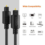 CableCreation 12FT Digital Optical Audio Cable 2-Pack, Toslink Male to Male, Compatible with Home Theater, Sound Bar, TV, PS4, Xbox & More
