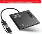 OREI SplitExtend HDMI Splitter Extended Display for Quad Monitor - Multi-Monitor Display 5 Separate Screens - USB-C Adapter to HDMI 2.0, 4K@30Hz Outputs - Windows and Mac Compatible