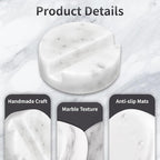 Marble Phone Stand for Desk - Cell Phone Holder for Nightstand Office Decor Compatible with iPhone 17 16 15 Pro Max iPad mini, Telephone Boho White Marble Kitchen Accessories
