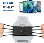 VUP Running Armband 360°Rotatable for iPhone 14/13/Pro Max/Pro/Mini/12/11/SE/Xs/XR/X/8/7/Plus, Fits All 4-6.7 Inch Smartphones, with Key Holder Phone Armband for Running Hiking Biking (Sliver)
