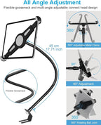 Gooseneck Car/Truck Seat Rail Tablet Holder Mount for 9.5"-14.5" iPad, Heavy Duty Car Floor Bolt Tablet Mount for iPad Pro 11, 12.9/Air, Galaxy Tabs, Surface Pro/Go, Tablets, Other 13" Devices